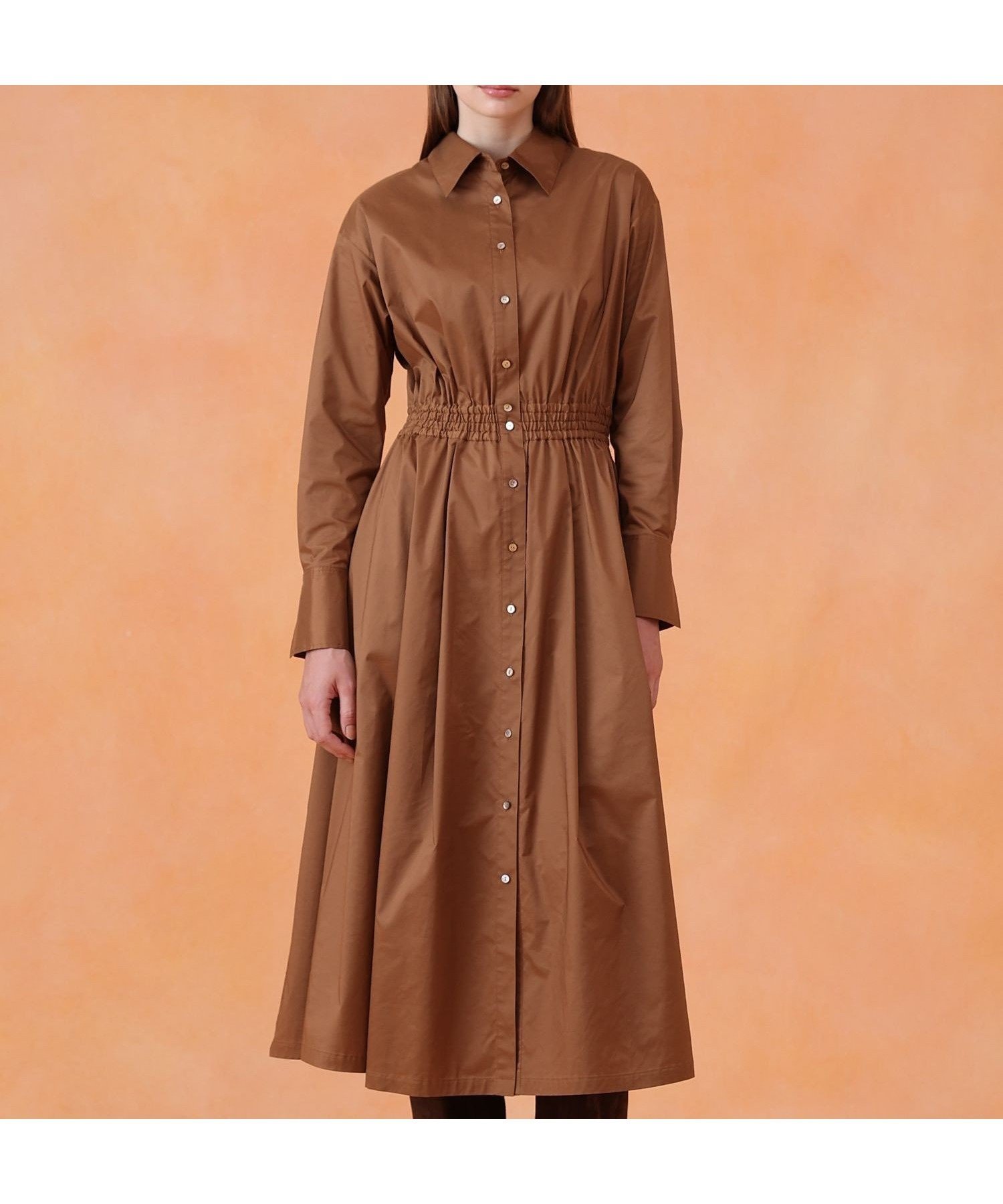 【アナイ/ANAYI】のブライトグログランシャツ ワンピース インテリア・キッズ・メンズ・レディースファッション・服の通販 founy(ファニー) 　ファッション　Fashion　レディースファッション　Fashion for Women　ワンピース　Dresses　シャツワンピース / 1枚で着映えコーデ　Shirt Dresses　ギャザー　Gathered, Ruffled　グログラン　Grosgrain, Grosgrain Ribbon　シルク　Silk, 100% Silk　スマート　Smart, Elegant　ドレス　Dress, One-Piece　A/W・秋冬　Autumn/Winter　再入荷　Restock / Back in Stock　エレガント 上品　Elegant　brown|ID: prp329100004823320 ipo3291000000035073225