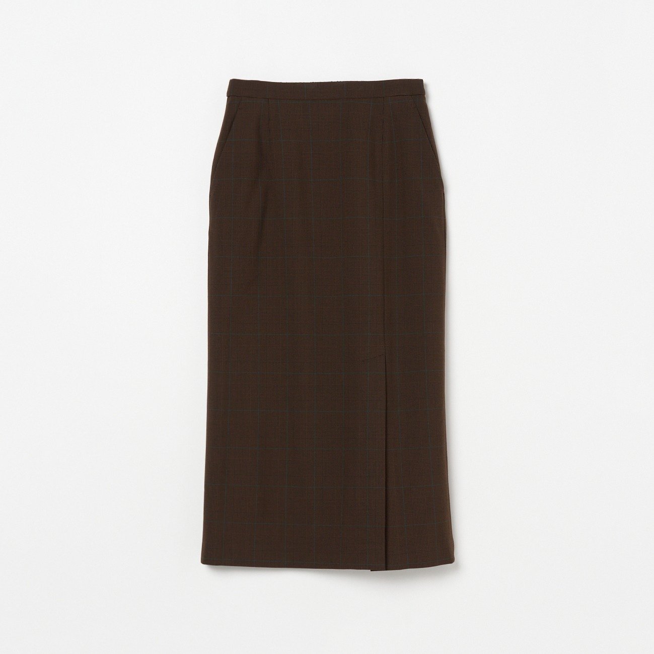 【エリオポール/heliopole】のCHECK I LINE SKIRT インテリア・キッズ・メンズ・レディースファッション・服の通販 founy(ファニー) 　ファッション　Fashion　レディースファッション　Fashion for Women　スカート　Skirts　ストレッチ　Stretch, Stretchy Fabric　ストレート　Straight, Straight Cut　チェック　Check, Plaid, Tartan　フロント　Front, Front Design　ブラウン系|ID: prp329100004823332 ipo3291000000035073393