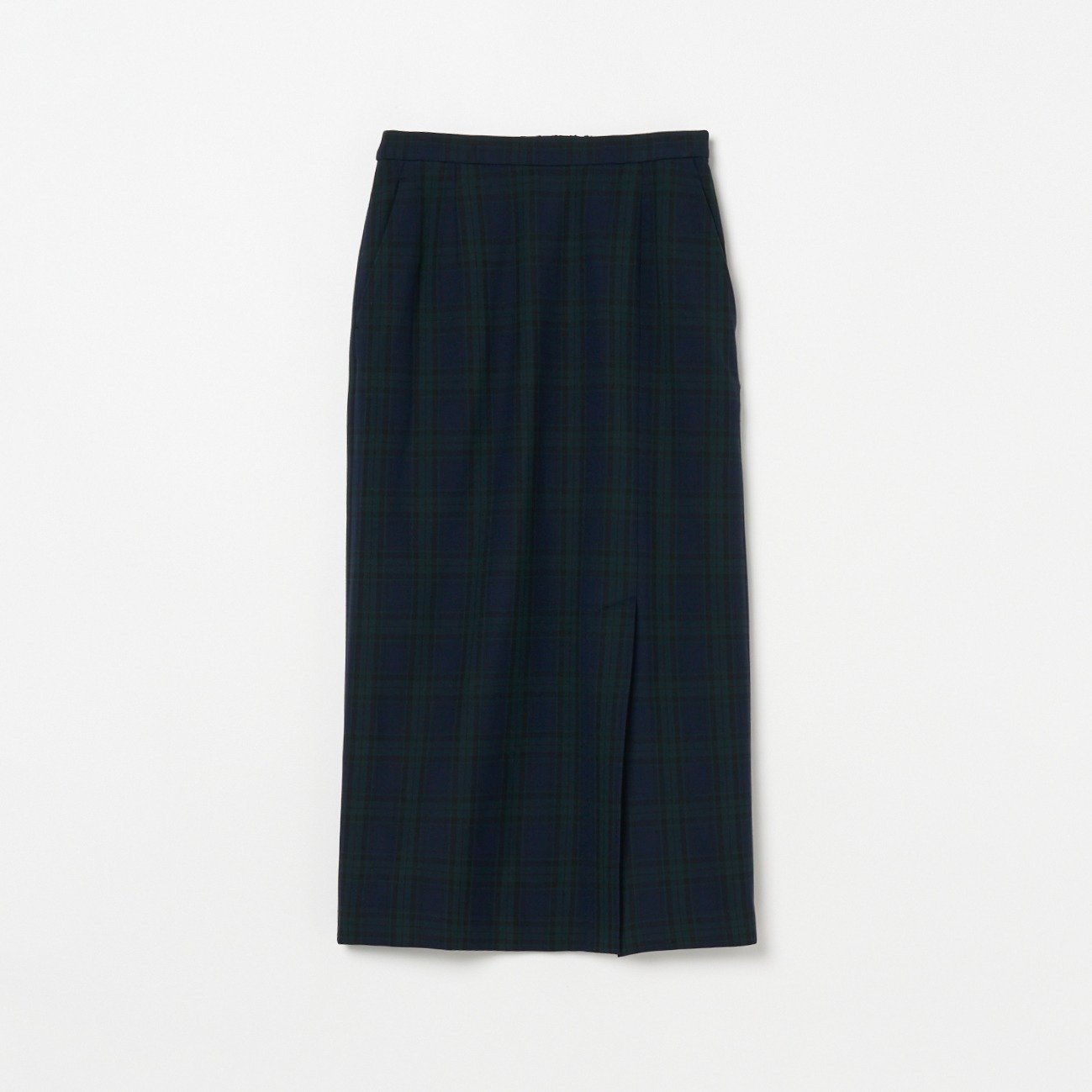 【エリオポール/heliopole】のCHECK I LINE SKIRT インテリア・キッズ・メンズ・レディースファッション・服の通販 founy(ファニー) 　ファッション　Fashion　レディースファッション　Fashion for Women　スカート　Skirts　ストレッチ　Stretch, Stretchy Fabric　ストレート　Straight, Straight Cut　チェック　Check, Plaid, Tartan　フロント　Front, Front Design　グリーン系|ID: prp329100004823332 ipo3291000000035073395