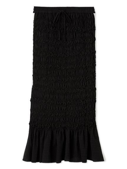 【ファーファー/FURFUR】のサイドラインシャーリングスカート インテリア・キッズ・メンズ・レディースファッション・服の通販 founy(ファニー) 　ファッション　Fashion　レディースファッション　Fashion for Women　スカート　Skirts　スマート　Smart, Elegant　スリット　Slit, Slit Detail　セットアップ　Set-Up, Coordinated Outfit　チェック　Check, Plaid, Tartan　ドット　Polka Dot, Dot Pattern　プリント　Print, Printed Pattern　ロング　Long, Long-Length　BLK[009]|ID: prp329100004823337 ipo3291000000035073464