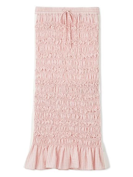 【ファーファー/FURFUR】のサイドラインシャーリングスカート インテリア・キッズ・メンズ・レディースファッション・服の通販 founy(ファニー) 　ファッション　Fashion　レディースファッション　Fashion for Women　スカート　Skirts　スマート　Smart, Elegant　スリット　Slit, Slit Detail　セットアップ　Set-Up, Coordinated Outfit　チェック　Check, Plaid, Tartan　ドット　Polka Dot, Dot Pattern　プリント　Print, Printed Pattern　ロング　Long, Long-Length　PNK[066]|ID: prp329100004823337 ipo3291000000035073466