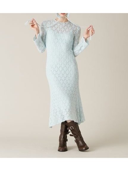 【リリーブラウン/Lily Brown】のスノーニットワンピース インテリア・キッズ・メンズ・レディースファッション・服の通販 founy(ファニー) 　ファッション　Fashion　レディースファッション　Fashion for Women　ワンピース　Dresses　ニットワンピース　Knit Dresses　インナー　Innerwear　スマート　Smart, Elegant　透かし　Cut-Out, Lacework　LBLU[081]|ID: prp329100004823362 ipo3291000000035074015