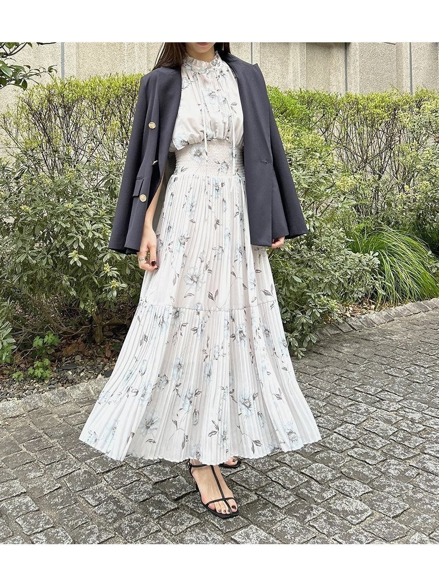 【スナイデル/SNIDEL】のSustainable20周年プリントワンピース インテリア・キッズ・メンズ・レディースファッション・服の通販 founy(ファニー) 　ファッション　Fashion　レディースファッション　Fashion for Women　ワンピース　Dresses　イエロー　Yellow　インナー　Innerwear　オレンジ　Orange　春　Spring　秋　Autumn　シャーリング　Shirring, Ruched　スマート　Smart, Elegant　ターコイズ　Turquoise, Blue-Green　人気　Popular, Best Seller　パープル　Purple, Violet　フラワー　Flower, Floral　フリル　Frill, Ruffle　プリント　Print, Printed Pattern　ペイズリー　Paisley, Ethnic Pattern　ボタニカル　Botanical, Floral Pattern　マーガレット　Marguerite, Daisy Pattern　ラベンダー　Lavender　冬　Winter / This Winter　夏　Summer　エレガント 上品　Elegant　R[918]|ID: prp329100004823398 ipo3291000000035074845