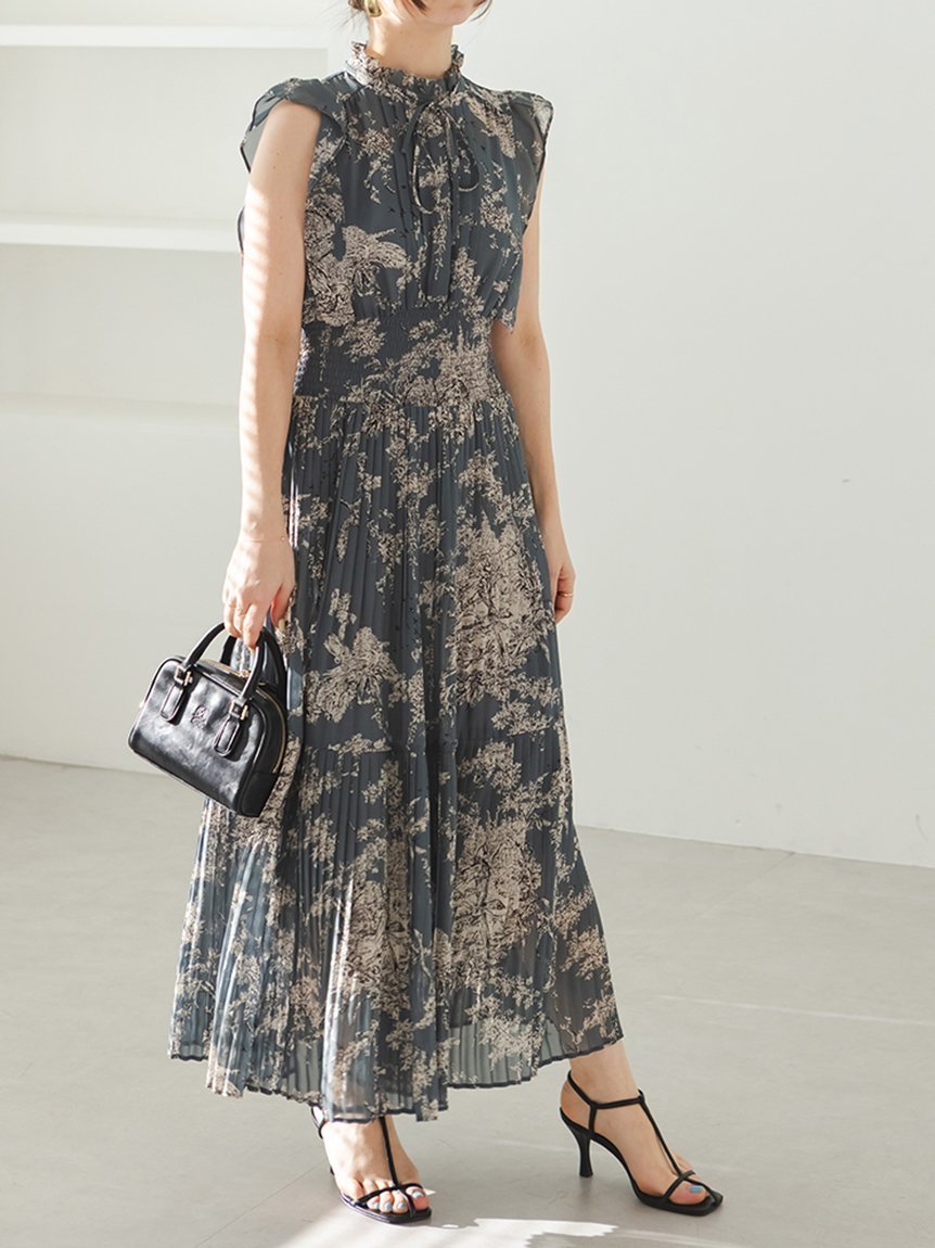 【スナイデル/SNIDEL】のSustainable20周年プリントワンピース インテリア・キッズ・メンズ・レディースファッション・服の通販 founy(ファニー) 　ファッション　Fashion　レディースファッション　Fashion for Women　ワンピース　Dresses　イエロー　Yellow　インナー　Innerwear　オレンジ　Orange　春　Spring　秋　Autumn　シャーリング　Shirring, Ruched　スマート　Smart, Elegant　ターコイズ　Turquoise, Blue-Green　人気　Popular, Best Seller　パープル　Purple, Violet　フラワー　Flower, Floral　フリル　Frill, Ruffle　プリント　Print, Printed Pattern　ペイズリー　Paisley, Ethnic Pattern　ボタニカル　Botanical, Floral Pattern　マーガレット　Marguerite, Daisy Pattern　ラベンダー　Lavender　冬　Winter / This Winter　夏　Summer　エレガント 上品　Elegant　T[920]|ID: prp329100004823398 ipo3291000000035074849