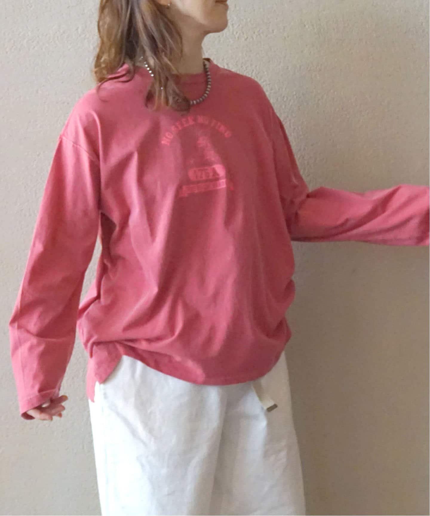 【ジャーナルスタンダード ラックス/journal standard luxe】のオーバーダイプリントロンT インテリア・キッズ・メンズ・レディースファッション・服の通販 founy(ファニー) 　ファッション　Fashion　レディースファッション　Fashion for Women　トップス・カットソー　Cut & Sew Tops　ロングTシャツ・Tシャツ　Longline T-Shirts & Tees　イラスト　Illustration　インナー　Innerwear　スマート　Smart, Elegant　スリーブ　Sleeve, Long Sleeve / Short Sleeve　プリント　Print, Printed Pattern　ボックス　Boxy, Box Shape　別注　Limited Edition, Custom Order　ロング　Long, Long-Length　冬　Winter / This Winter　2024年　2024　2024-2025秋冬・A/W　Autumn/Winter 2024–25 AW24–25　レッド|ID: prp329100004823403 ipo3291000000035074869