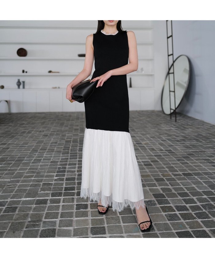 【アニュアンス/anuans】のレースドッキングニットワンピース インテリア・キッズ・メンズ・レディースファッション・服の通販 founy(ファニー) https://founy.com/ ファッション Fashion レディースファッション Fashion for Women ワンピース Dresses ニットワンピース Knit Dresses バランス Balance, Style Balance レース Lace, Lace Fabric |ID: prp329100004823415 ipo3291000000035152303