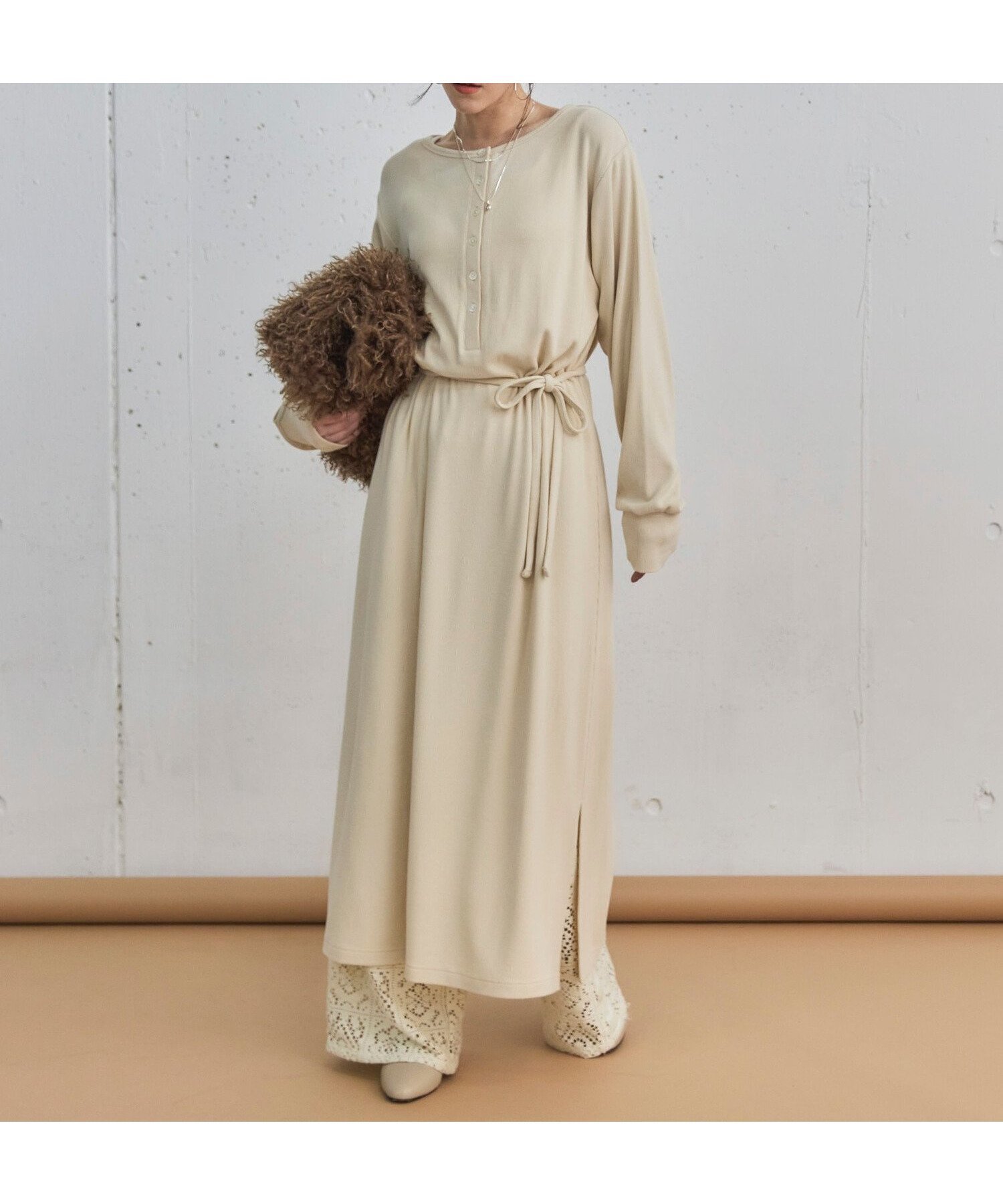 【ドゥ アルシーヴ/Doux archives】の2WAYヘンリーネックリブワンピース 人気、トレンドファッション・服の通販 founy(ファニー) 　ファッション　Fashion　レディースファッション　Fashion for Women　ワンピース　Dresses　カットソー　Cut and Sewn Top　リボン　Ribbon, Bow　 other-1|ID: prp329100004823448 ipo3291000000035075307