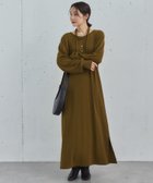 【ドゥ アルシーヴ/Doux archives】の2WAYヘンリーネックリブワンピース 人気、トレンドファッション・服の通販 founy(ファニー) ファッション Fashion レディースファッション Fashion for Women ワンピース Dresses カットソー Cut and Sewn Top リボン Ribbon, Bow thumbnail KHAKI|ID: prp329100004823448 ipo3291000000035075318