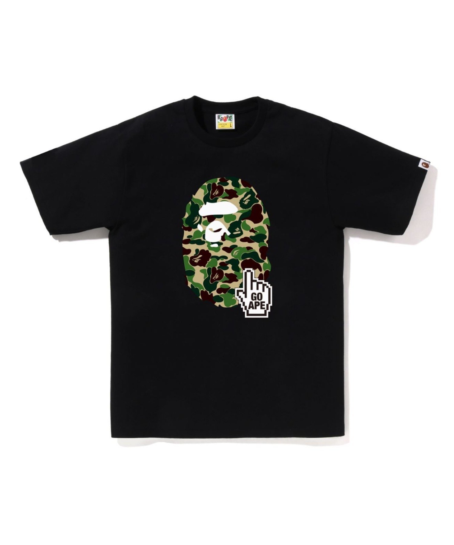 【ア ベイシング エイプ/A BATHING APE】のABC CAMO GO APE POINTER APE HEAD TEE BAPEC インテリア・キッズ・メンズ・レディースファッション・服の通販 founy(ファニー) 　ファッション　Fashion　レディースファッション　Fashion for Women　インナー　Innerwear　ショート　Short, Short Length　スリーブ　Sleeve, Long Sleeve / Short Sleeve　フロント　Front, Front Design　プリント　Print, Printed Pattern　ラバー　Rubber, Rubber Sole　BKxGR|ID: prp329100004823449 ipo3291000000035075349