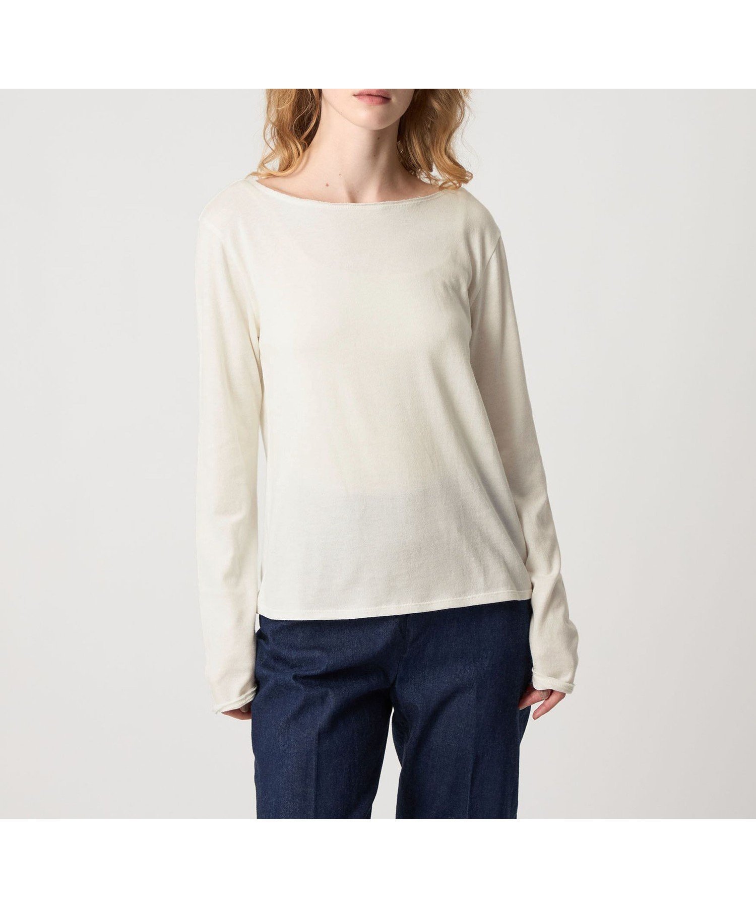 【ビューティ&ユース ユナイテッドアローズ/BEAUTY&YOUTH / UNITED ARROWS】のSteven Alan コットン カシミヤ カットオフ プルオーバー インテリア・キッズ・メンズ・レディースファッション・服の通販 founy(ファニー) 　ファッション　Fashion　レディースファッション　Fashion for Women　トップス・カットソー　Cut & Sew Tops　カジュアルプルオーバー・ニットトップス　Pullovers & Knit Tops / Casual Pullovers　インナー　Innerwear　カットオフ　Cut-Off Design　デニム　Denim, Jeans Material　OFF WHITE|ID: prp329100004823487 ipo3291000000035075815