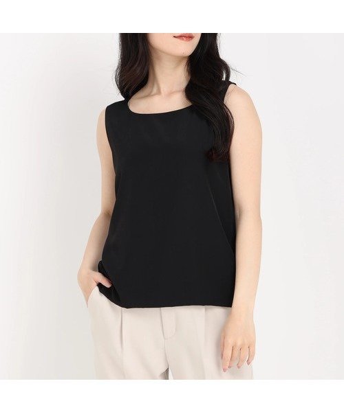 【ストロベリーフィールズ/STRAWBERRY FIELDS】のデシンコンビ2WAYカットソー インテリア・キッズ・メンズ・レディースファッション・服の通販 founy(ファニー) 　ファッション　Fashion　レディースファッション　Fashion for Women　トップス・カットソー　Cut & Sew Tops　カットソー・ベーシックTシャツ　Cut-and-Sewn Tops / Stretch Tees & Basics　カットソー　Cut and Sewn Top　コンビ　Combo, Combination Style　ブラック2|ID: prp329100004823494 ipo3291000000035075923