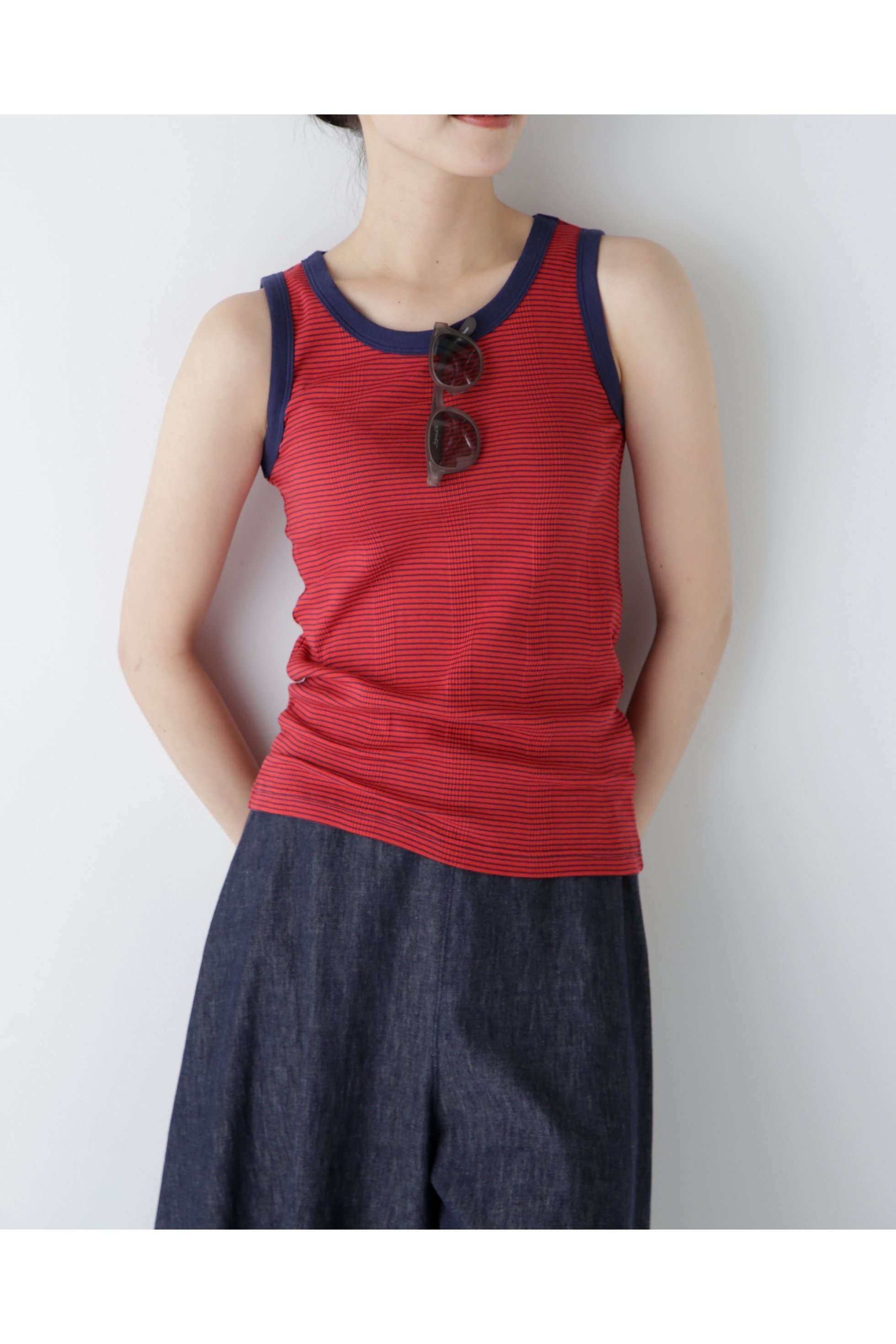 【ヒューマンウーマン/HUMAN WOMAN】のリブタンクトップ インテリア・キッズ・メンズ・レディースファッション・服の通販 founy(ファニー) 　ファッション　Fashion　レディースファッション　Fashion for Women　おすすめ　Recommended / Our Picks　インナー　Innerwear　カーディガン　Cardigan, Knitwear　スタンダード　Standard, Basic　タンク　Tank Top, Sleeveless Top　フィット　Fit, Slim Fit　ベーシック　Basic, Essential　ボーダー　Border, Stripe　別注　Limited Edition, Custom Order　夏　Summer　定番　Standard, Basic Item　ネイビーBD3|ID: prp329100004823612 ipo3291000000035077139