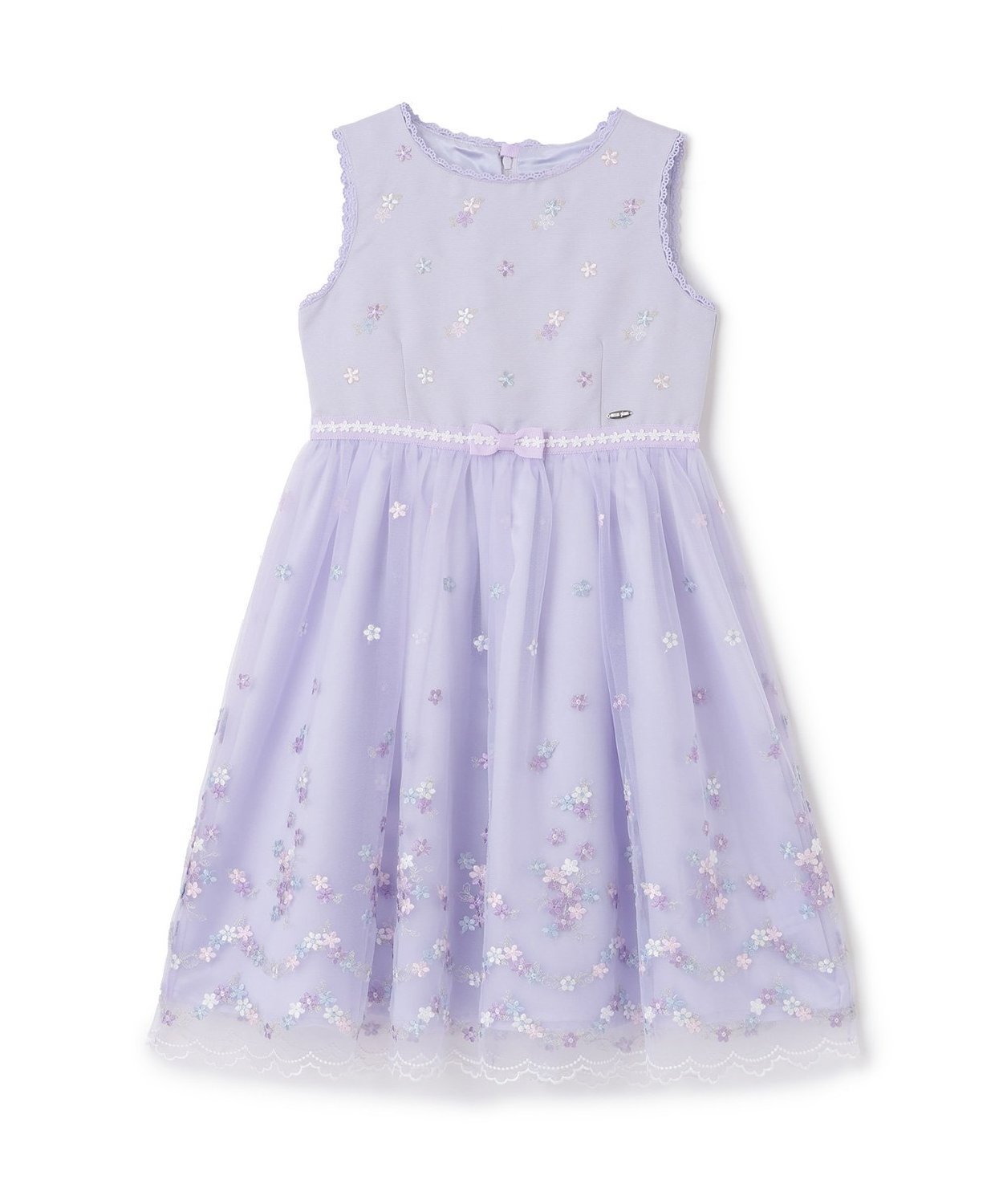 【ナルミヤ オンライン/NARUMIYA ONELINE / KIDS】のお花刺しゅうチュールワンピース 人気、トレンドファッション・服の通販 founy(ファニー) 　ファッション　Fashion　キッズファッション　Fashion for Kids　ワンピース　Dresses　フレア　Flare, Flared　ポケット　Pocket, Pocket Detail　ラベンダー　Lavender　エレガント 上品　Elegant　 other-1|ID: prp329100004823636 ipo3291000000035077304