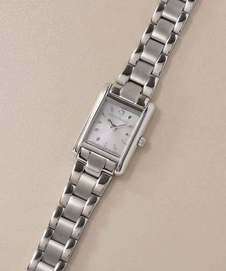 【ココシュニック/COCOSHNIK】のSSスクエアメタルバンド ウォッチ(シルバー旭光ダイヤモンド) 人気、トレンドファッション・服の通販 founy(ファニー) 　ファッション　Fashion　レディースファッション　Fashion for Women　ウォッチ　Wristwatch　シルバー　Silver, Metallic Silver　ジュエリー　Jewelry, Accessories　スクエア　Square, Square Shape　スマート　Smart, Elegant　センター　Center, Center Line　ダイヤモンド　Diamond, Brilliant Cut　人気　Popular, Best Seller　メタル　Metal, Metal Parts　エレガント 上品　Elegant　 other-1|ID: prp329100004823656 ipo3291000000035077408