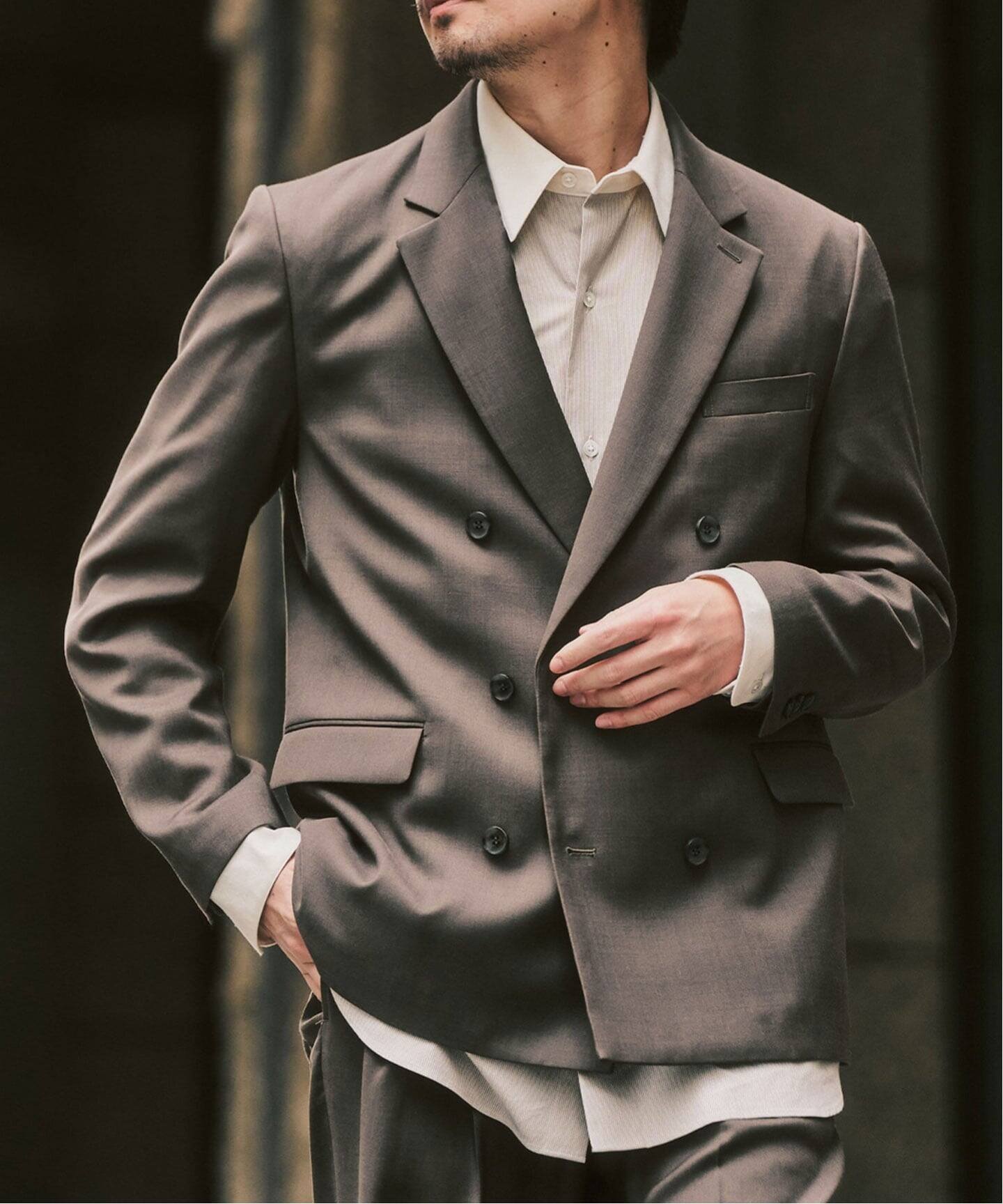 【フォーワンセブン バイ エディフィス/417 by EDIFICE / MEN】のTW ツイル W ジャケット セットアップ着用可能 インテリア・キッズ・メンズ・レディースファッション・服の通販 founy(ファニー) 　ファッション　Fashion　メンズファッション　Fashion for Men　セットアップ　Matching Sets　おすすめ　Recommended / Our Picks　カットソー　Cut and Sewn Top　ジャケット　Jacket, Outerwear　セットアップ　Set-Up, Coordinated Outfit　ダブル　Double, Double-Breasted　ツイル　Twist, Twisted Detail　ベージュ|ID: prp329100004823664 ipo3291000000035077473