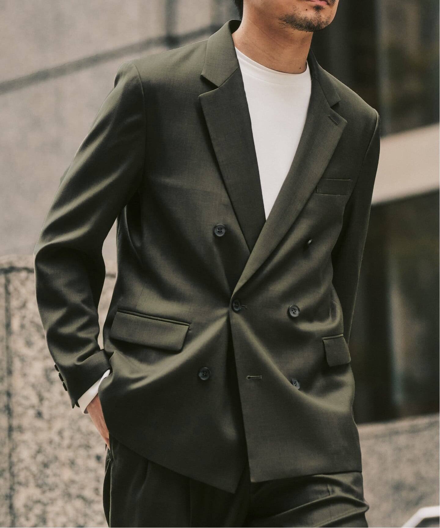 【フォーワンセブン バイ エディフィス/417 by EDIFICE / MEN】のTW ツイル W ジャケット セットアップ着用可能 インテリア・キッズ・メンズ・レディースファッション・服の通販 founy(ファニー) 　ファッション　Fashion　メンズファッション　Fashion for Men　セットアップ　Matching Sets　おすすめ　Recommended / Our Picks　カットソー　Cut and Sewn Top　ジャケット　Jacket, Outerwear　セットアップ　Set-Up, Coordinated Outfit　ダブル　Double, Double-Breasted　ツイル　Twist, Twisted Detail　カーキ|ID: prp329100004823664 ipo3291000000035077474