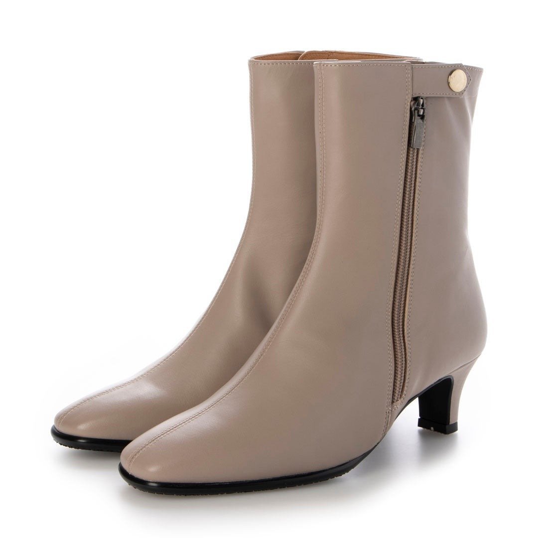 【ラボキゴシ ワークス/RABOKIGOSHI works】の5cm本革綺麗目シーリング仕様外ファスナーショートブーツ インテリア・キッズ・メンズ・レディースファッション・服の通販 founy(ファニー) 　ファッション　Fashion　レディースファッション　Fashion for Women　エナメル　Patent Leather　ショート　Short, Short Length　シンプル　Simple, Minimal　グレージュ|ID: prp329100004823675 ipo3291000000035077535