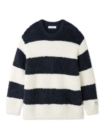 【ジェラートピケ オム/GELATO PIQUE HOMME / MEN】の【HOMME】ジェラート2ボーダープルオーバー インテリア・キッズ・メンズ・レディースファッション・服の通販 founy(ファニー) 　ファッション　Fashion　メンズファッション　Fashion for Men　トップス・カットソー　Cut & Sew Tops　スマート　Smart, Elegant　バランス　Balance, Style Balance　ビッグ　Big, Oversized　ボーダー　Border, Stripe　ロング　Long, Long-Length　ワンポイント　One Point, Statement Accent　定番　Standard, Basic Item　NVY[089]|ID: prp329100004823703 ipo3291000000035077895