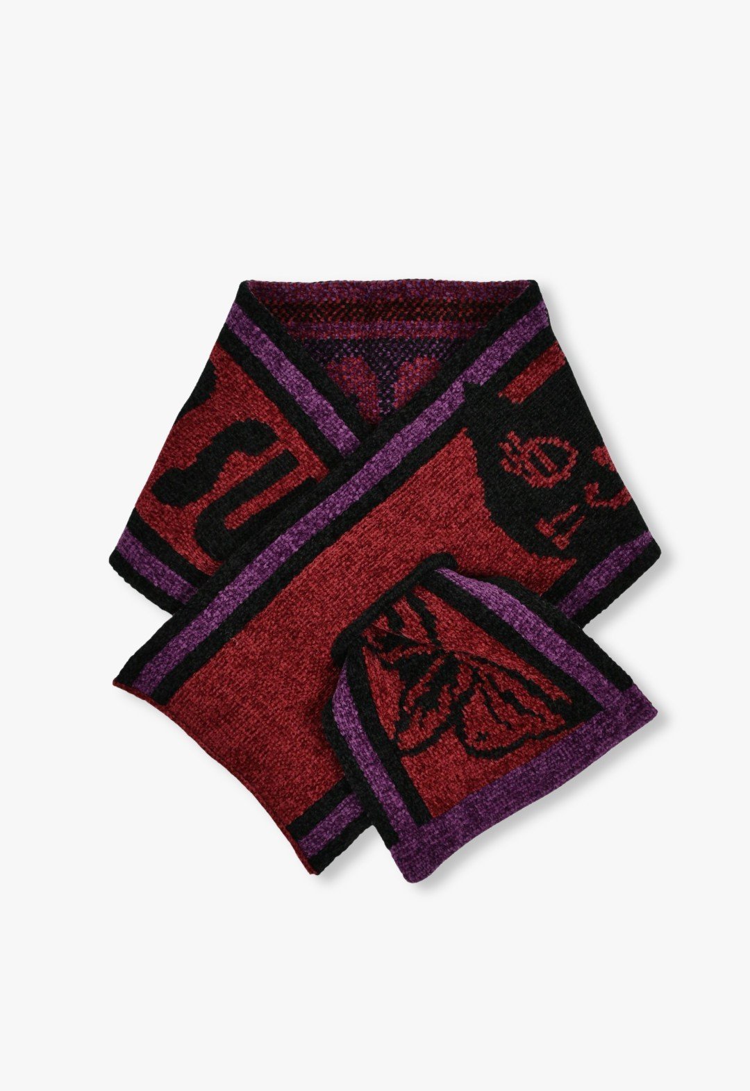 【アナスイ/ANNA SUI】の差込みモールマフラー インテリア・キッズ・メンズ・レディースファッション・服の通販 founy(ファニー) 　ファッション　Fashion　レディースファッション　Fashion for Women　マフラー・スヌード / 冬小物の定番　Scarves & Mufflers　キャップ　Cap, Baseball Cap　コンパクト　Compact, Small Size　スポーティ　Sporty, Casual Athletic　バタフライ　Butterfly, Butterfly Motif　マフラー　Scarf, Muffler　モチーフ　Motif, Design Theme　ワイン|ID: prp329100004823717 ipo3291000000035078082