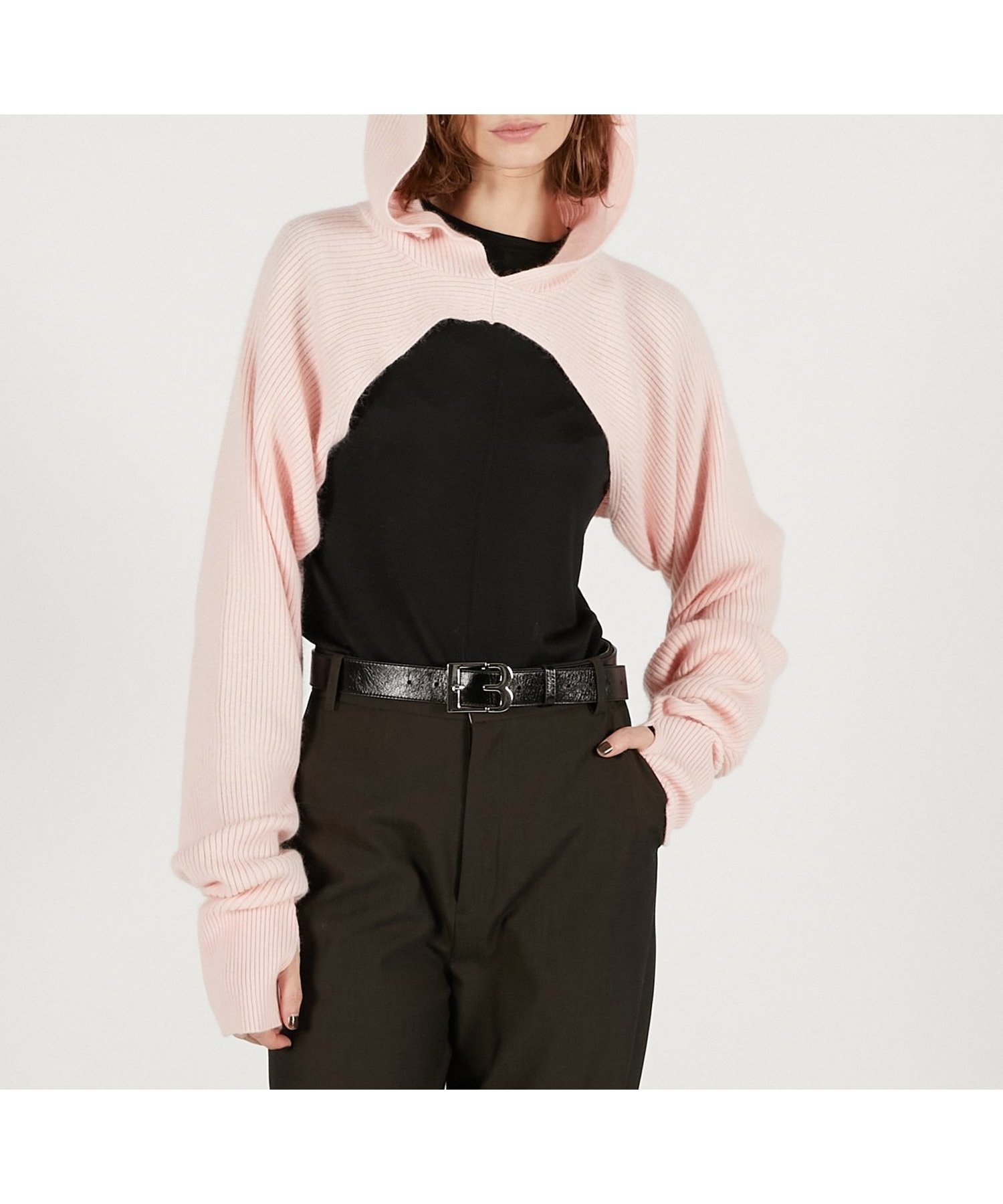 【プランク プロジェクト/PRANK PROJECT】のニットフードスリーブ インテリア・キッズ・メンズ・レディースファッション・服の通販 founy(ファニー) 　ファッション　Fashion　レディースファッション　Fashion for Women　トップス・カットソー　Cut & Sew Tops　ニット　Knit Tops & Sweaters　アンゴラ　Angora Knitwear　バラクラバ　Balaclava　マフラー　Scarf, Muffler　羽織　Haori, Light Jacket　PNK|ID: prp329100004823724 ipo3291000000035078150