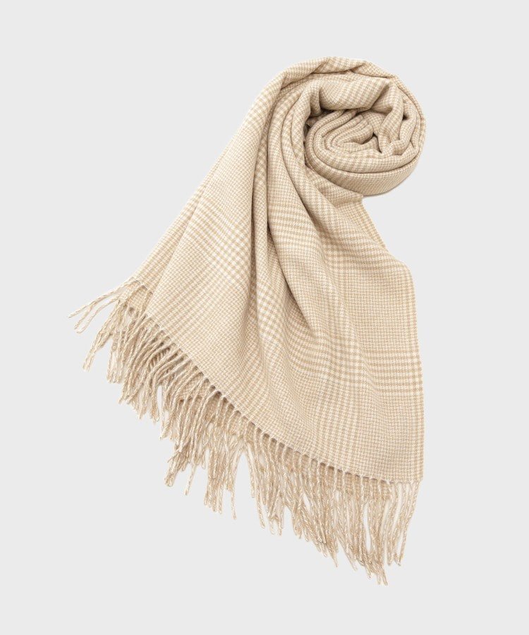 【アンタイトル/UNTITLED】のハウンドトゥース柄ウールカシミヤストール インテリア・キッズ・メンズ・レディースファッション・服の通販 founy(ファニー) 　ファッション　Fashion　レディースファッション　Fashion for Women　クラシック　Classic, Timeless Style　シンプル　Simple, Minimal　ストール　Stole, Wrap　スマート　Smart, Elegant　ハウンドトゥース　Houndstooth, Dogtooth Check　冬　Winter / This Winter　定番　Standard, Basic Item　ベージュ|ID: prp329100004823726 ipo3291000000035078160