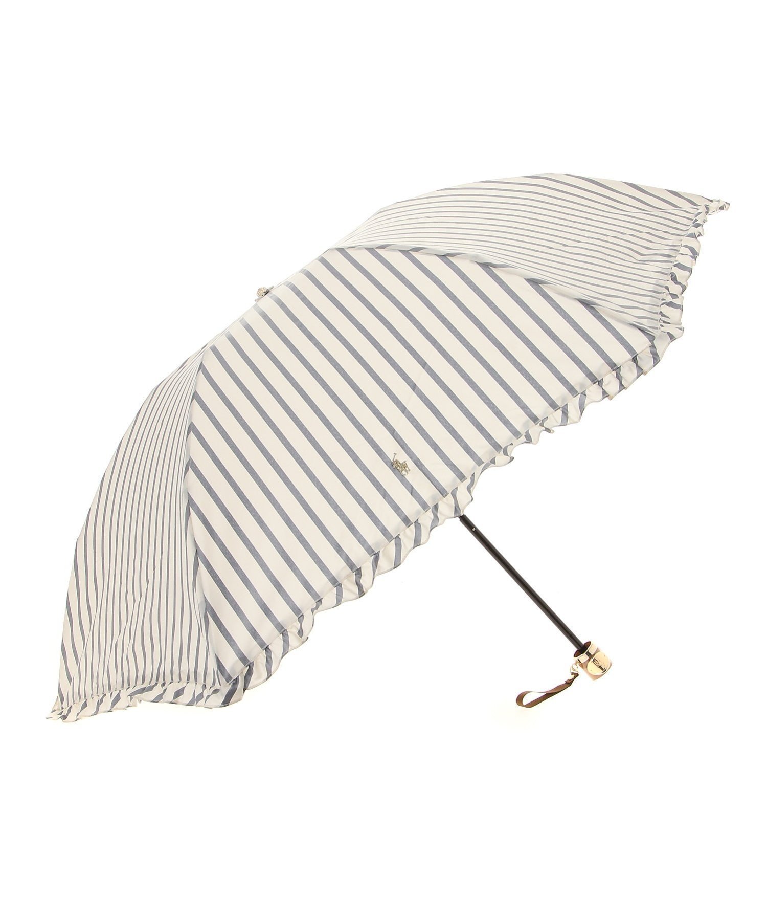 【ムーンバット/MOONBAT】のPOLO RALPH LAUREN (ポロ ラルフローレン) 雨傘 折りたたみ傘 レディース ストライプ フリル ツイル先染め グラスファイバー インテリア・キッズ・メンズ・レディースファッション・服の通販 founy(ファニー) ファッション Fashion レディースファッション Fashion for Women レイングッズ・傘・晴雨兼用傘 Umbrellas & Rain Gear アイビー Ivy Pattern グラス Glass, Eyewear ストライプ Stripe, Striped Pattern ツイル Twist, Twisted Detail ニューヨーク New York, NYC Style フリル Frill, Ruffle マーブル Marble, Marble Pattern 傘 Umbrella, Parasol ネイビーブルー|ID: prp329100004823731 ipo3291000000035078188
