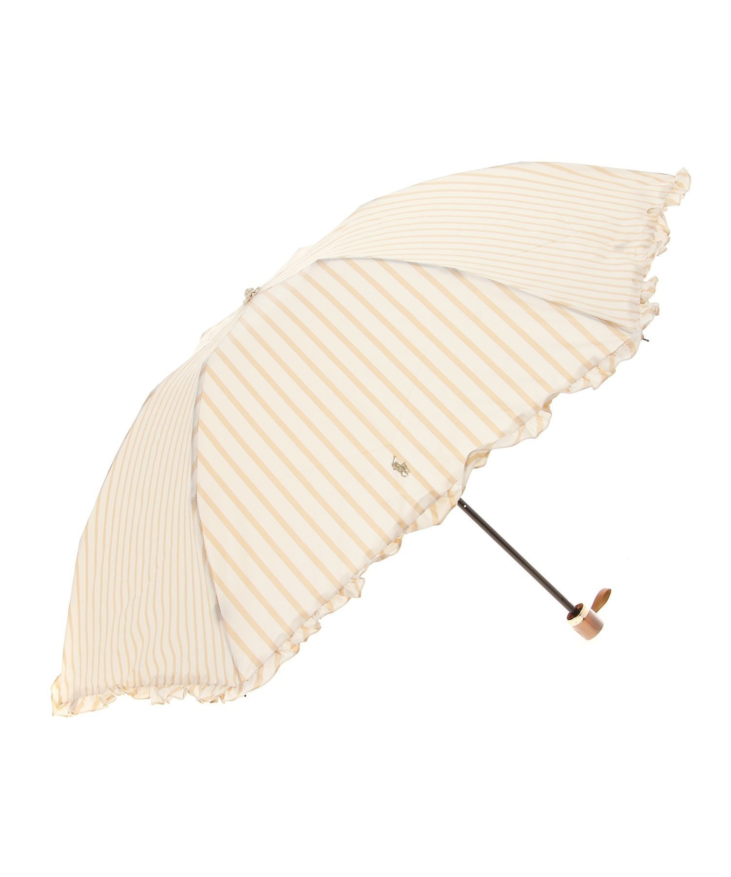【ムーンバット/MOONBAT】のPOLO RALPH LAUREN (ポロ ラルフローレン) 雨傘 折りたたみ傘 レディース ストライプ フリル ツイル先染め グラスファイバー インテリア・キッズ・メンズ・レディースファッション・服の通販 founy(ファニー) ファッション Fashion レディースファッション Fashion for Women レイングッズ・傘・晴雨兼用傘 Umbrellas & Rain Gear アイビー Ivy Pattern グラス Glass, Eyewear ストライプ Stripe, Striped Pattern ツイル Twist, Twisted Detail ニューヨーク New York, NYC Style フリル Frill, Ruffle マーブル Marble, Marble Pattern 傘 Umbrella, Parasol ベージュ|ID: prp329100004823731 ipo3291000000035078191