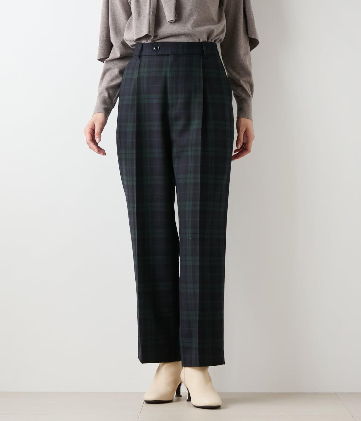 【ニューヨーカー/NEWYORKER】のウールブラックウォッチ ワンタックテーパードパンツ 人気、トレンドファッション・服の通販 founy(ファニー) 　ファッション　Fashion　レディースファッション　Fashion for Women　パンツ　Pants & Trousers　クラシカル　Classical, Vintage-Inspired　シンプル　Simple, Minimal　ジャケット　Jacket, Outerwear　フィット　Fit, Slim Fit　ポケット　Pocket, Pocket Detail　モダン　Modern, Contemporary　リラックス　Relax, Relaxed Fit　ロンドン　London Style, British Inspired　A/W・秋冬　Autumn/Winter　 other-1|ID: prp329100004823732 ipo3291000000035078189