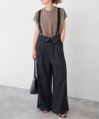 【スピック&スパン/Spick & Span】のサスペンダー付きピーチツイルタックパンツ 人気、トレンドファッション・服の通販 founy(ファニー) ファッション Fashion レディースファッション Fashion for Women パンツ Pants & Trousers カットソー Cut and Sewn Top サスペンダー Suspenders, Braces シンプル Simple, Minimal リラックス Relax, Relaxed Fit thumbnail ブラック|ID: prp329100004823739 ipo3291000000035078224