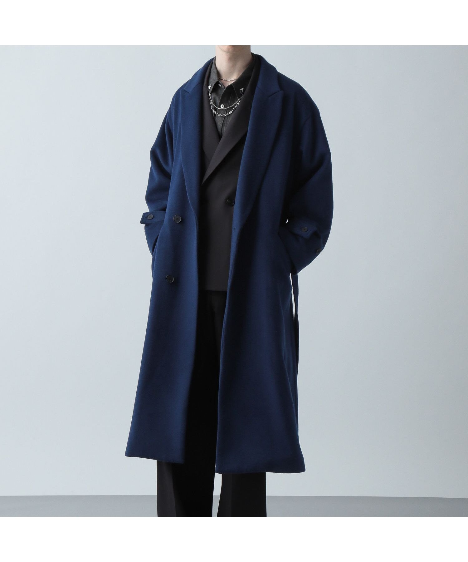 【ハレ/HARE / MEN】のウールダブルコート インテリア・キッズ・メンズ・レディースファッション・服の通販 founy(ファニー) ファッション Fashion メンズファッション Fashion for Men インナー Innerwear ダブル Double, Double-Breasted エレガント 上品 Elegant ブルー87|ID: prp329100004823741 ipo3291000000035078234