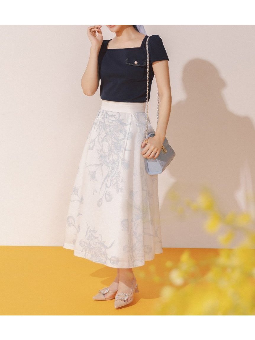 【セルフォード/CELFORD】のバリエーションフレアスカート 人気、トレンドファッション・服の通販 founy(ファニー) 　ファッション　Fashion　レディースファッション　Fashion for Women　スカート　Skirts　Aライン・フレアスカート　A-Line & Flared Skirts　オーガンジー　Organza Fabric　スマート　Smart, Elegant　チューリップ　Tube, Tube Top　プリント　Print, Printed Pattern　手描き　Hand-Drawn, Illustrated　 other-1|ID: prp329100004823746 ipo3291000000035078293