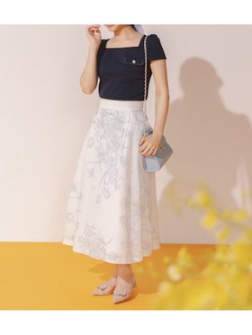 【セルフォード/CELFORD】のバリエーションフレアスカート 人気、トレンドファッション・服の通販 founy(ファニー) ファッション Fashion レディースファッション Fashion for Women スカート Skirts Aライン・フレアスカート A-Line & Flared Skirts オーガンジー Organza Fabric スマート Smart, Elegant チューリップ Tube, Tube Top プリント Print, Printed Pattern 手描き Hand-Drawn, Illustrated |ID:prp329100004823746