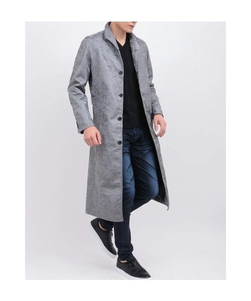 【トルネードマート/TORNADO MART / MEN】のTORNADO MARTノワールエクリプスコート インテリア・キッズ・メンズ・レディースファッション・服の通販 founy(ファニー) 　ファッション　Fashion　メンズファッション　Fashion for Men　コーティング　Coating, Coated Finish　シンプル　Simple, Minimal　プリント　Print, Printed Pattern　マキシ　Maxi, Full Length　ランダム　Random, Irregular　ライトグレー|ID: prp329100004823748 ipo3291000000035078307