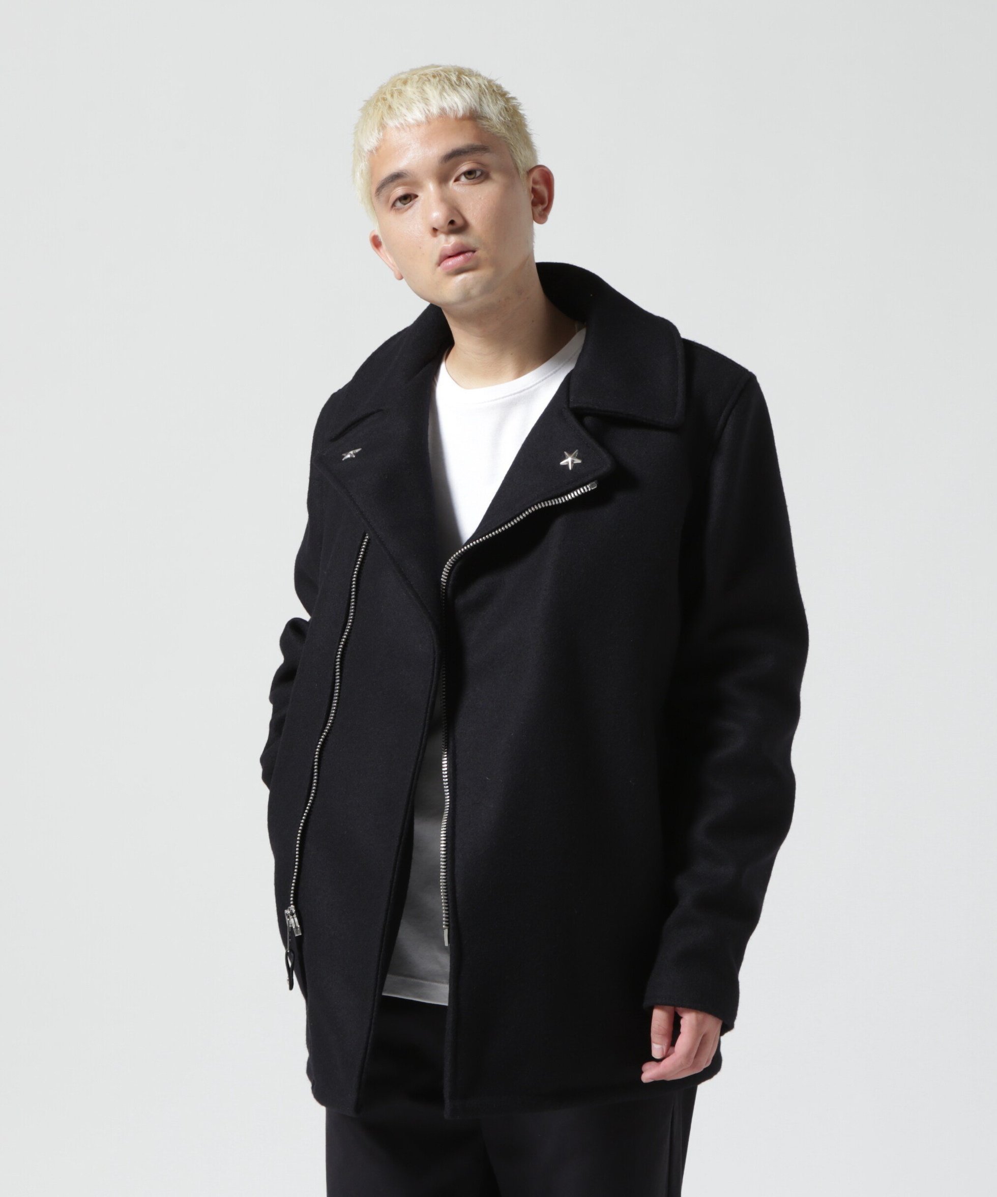 【ショット/Schott / MEN】の766US MELTON ZIP UP P-COAT/メルトン ジップアップ ピーコート インテリア・キッズ・メンズ・レディースファッション・服の通販 founy(ファニー) 　ファッション　Fashion　メンズファッション　Fashion for Men　アウター　Men's Coats Outerwear　キルティング　Quilted, Quilting　ジップ　Zip, Zipper　ジップアップ　Zip-Up, Full Zip　ジャケット　Jacket, Outerwear　スタッズ　Studs, Metal Accents　定番　Standard, Basic Item　ニューヨーク　New York, NYC Style　フロント　Front, Front Design　メルトン　Melton, Heavy Wool　ライダース　Riders　ライダースジャケット　Riders, Biker Jacket　ライニング　Inner Lining, Inner Fabric, Lined　ネイビー|ID: prp329100004823750 ipo3291000000035078315