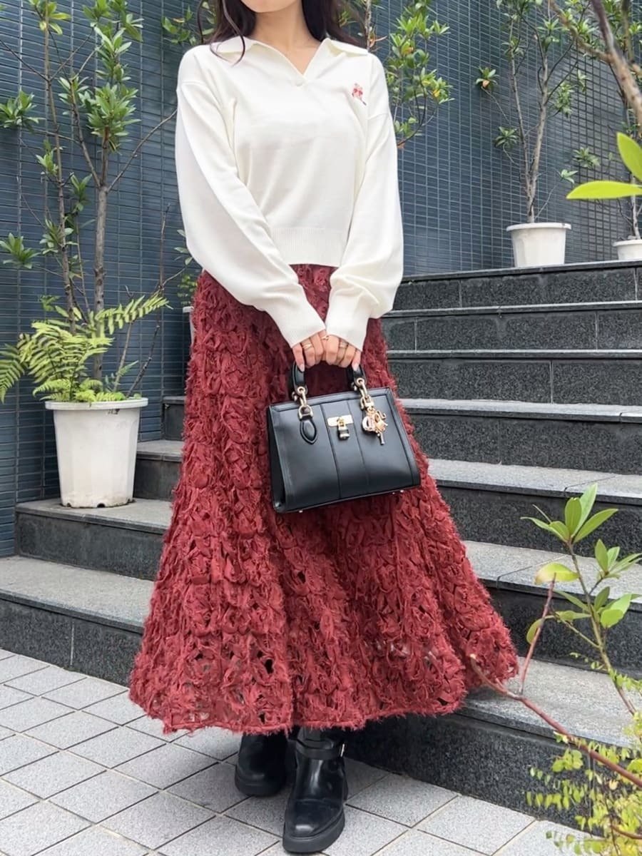 【スナイデル/SNIDEL】のSustainableデコラティブシフォンフレアスカート インテリア・キッズ・メンズ・レディースファッション・服の通販 founy(ファニー) 　ファッション　Fashion　レディースファッション　Fashion for Women　スカート　Skirts　Aライン・フレアスカート　A-Line & Flared Skirts　シフォン　Chiffon, Lightweight Fabric　シャーリング　Shirring, Ruched　ストレート　Straight, Straight Cut　スマート　Smart, Elegant　フレア　Flare, Flared　モチーフ　Motif, Design Theme　ロング　Long, Long-Length　おすすめ　Recommended / Our Picks　BUR[048]|ID: prp329100004823769 ipo3291000000035078457