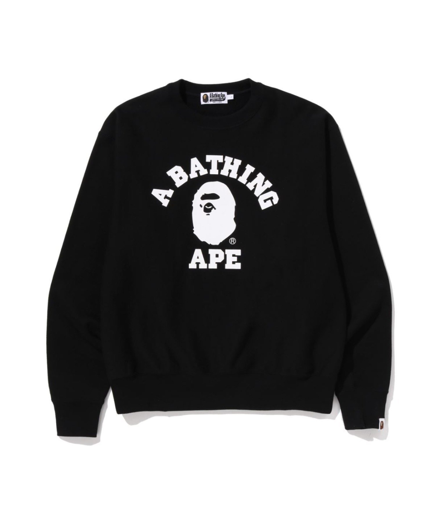 【アベイシングエイプ/A BATHING APE / MEN】のCLASSIC COLLEGE CREWNECK SWEATSHIRT インテリア・キッズ・メンズ・レディースファッション・服の通販 founy(ファニー) 　ファッション　Fashion　メンズファッション　Fashion for Men　トップス・カットソー　Cut & Sew Tops　パーカー・フーディー / カジュアルコーデ　Hoodies & Parkas　メンズシャツ　Shirts　フロント　Front, Front Design　プリント　Print, Printed Pattern　BLACK|ID: prp329100004823772 ipo3291000000035078467