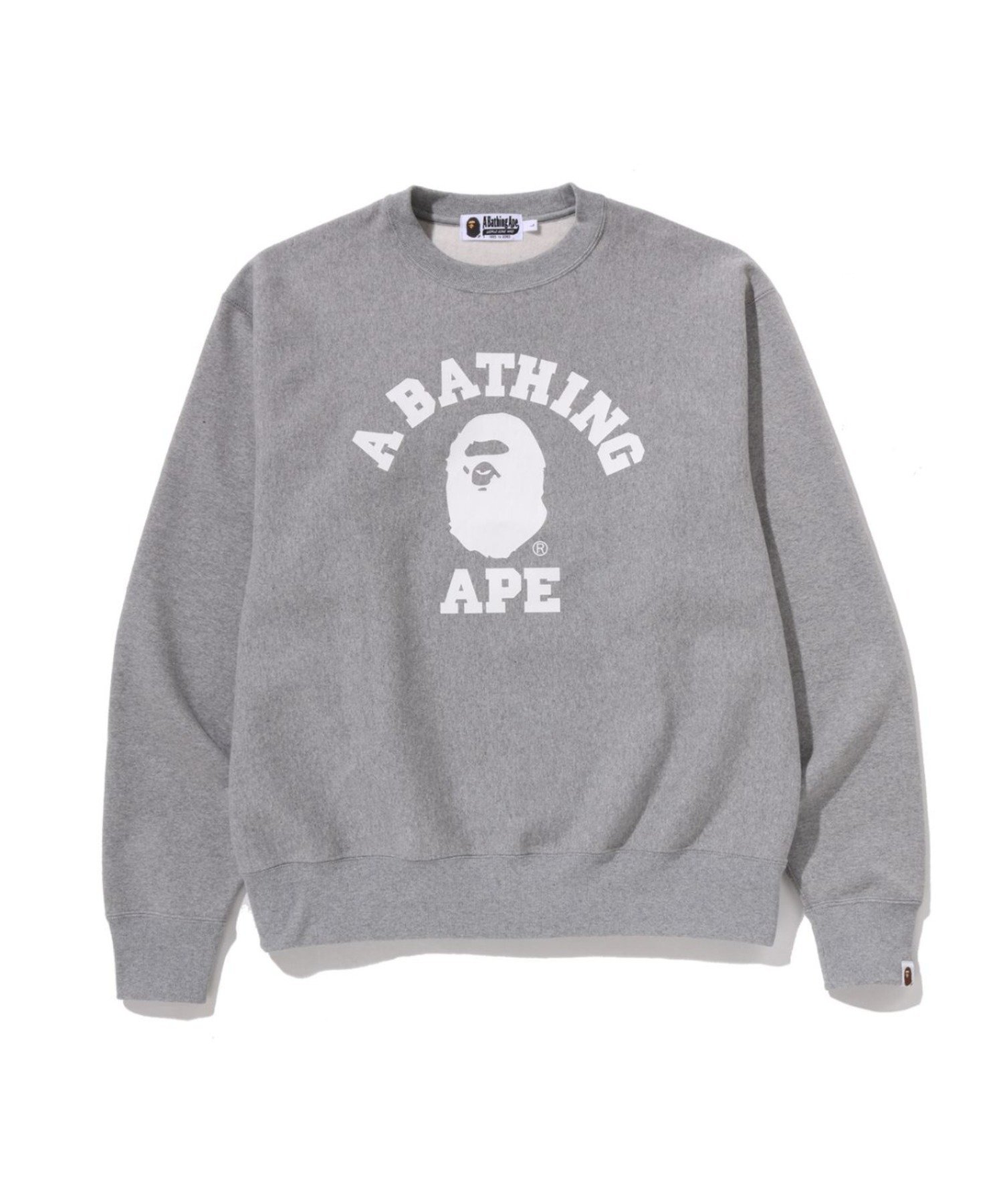 【アベイシングエイプ/A BATHING APE / MEN】のCLASSIC COLLEGE CREWNECK SWEATSHIRT インテリア・キッズ・メンズ・レディースファッション・服の通販 founy(ファニー) 　ファッション　Fashion　メンズファッション　Fashion for Men　トップス・カットソー　Cut & Sew Tops　パーカー・フーディー / カジュアルコーデ　Hoodies & Parkas　メンズシャツ　Shirts　フロント　Front, Front Design　プリント　Print, Printed Pattern　GRAY|ID: prp329100004823772 ipo3291000000035078468