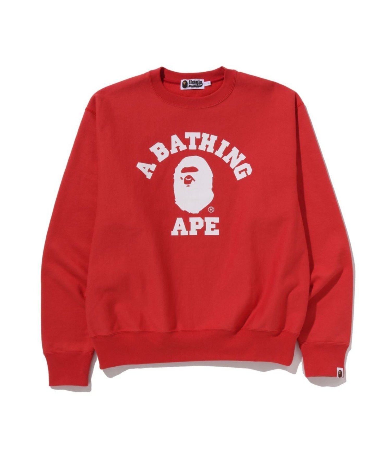 【アベイシングエイプ/A BATHING APE / MEN】のCLASSIC COLLEGE CREWNECK SWEATSHIRT インテリア・キッズ・メンズ・レディースファッション・服の通販 founy(ファニー) 　ファッション　Fashion　メンズファッション　Fashion for Men　トップス・カットソー　Cut & Sew Tops　パーカー・フーディー / カジュアルコーデ　Hoodies & Parkas　メンズシャツ　Shirts　フロント　Front, Front Design　プリント　Print, Printed Pattern　RED|ID: prp329100004823772 ipo3291000000035078470