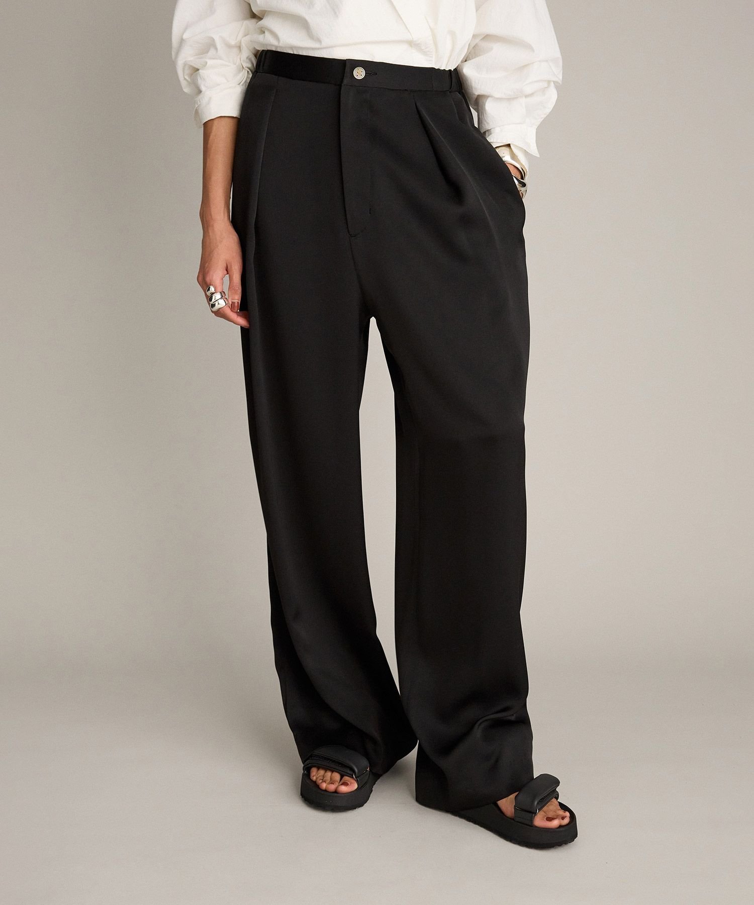 【ブリル/BRILL】のジョーゼットイージーパンツ インテリア・キッズ・メンズ・レディースファッション・服の通販 founy(ファニー) 　ファッション　Fashion　レディースファッション　Fashion for Women　パンツ　Pants & Trousers　ブラック09|ID: prp329100004823780 ipo3291000000035078522