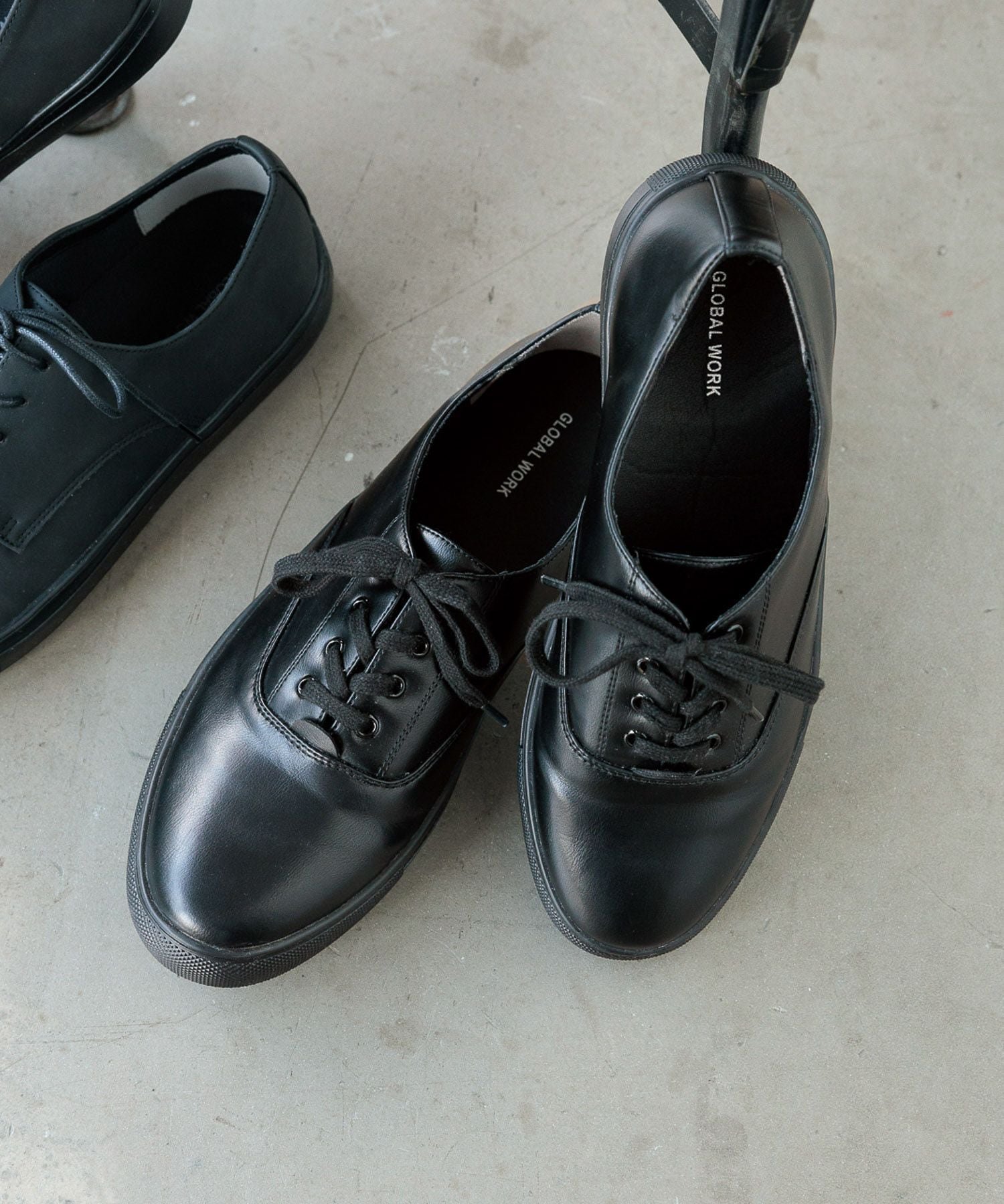 【グローバルワーク/GLOBAL WORK / MEN】のらくっションプレーントゥスニーカー/993771 インテリア・キッズ・メンズ・レディースファッション・服の通販 founy(ファニー) 　ファッション　Fashion　メンズファッション　Fashion for Men　シューズ・靴　Shoes　スニーカー / カジュアルにもスポーティにも　Sneakers & Trainers　スニーカー　Sneakers, Trainers　抗菌　Antibacterial, Bacteria-Resistant　軽量　Lightweight, Ultra Light　ブラックPU11|ID: prp329100004823796 ipo3291000000035078652