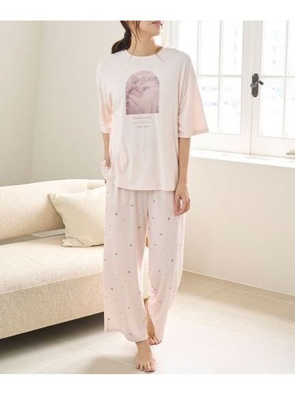 【スナイデル ホーム/SNIDEL HOME】の総柄ロングパンツ インテリア・キッズ・メンズ・レディースファッション・服の通販 founy(ファニー) 　ファッション　Fashion　レディースファッション　Fashion for Women　パンツ　Pants & Trousers　おすすめ　Recommended / Our Picks　とろみ　Fluid, Flowy Fabric　イラスト　Illustration　ギフト プレゼント　Gift / Present　サテン　Satin, Glossy Fabric　ストレート　Straight, Straight Cut　スマート　Smart, Elegant　ビジュー　Bijou, Jewel-like Accent　フリル　Frill, Ruffle　プリント　Print, Printed Pattern　ロング　Long, Long-Length　猫　Cat, Kitty　PNK[066]|ID: prp329100004823800 ipo3291000000035078678