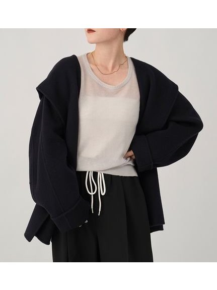 【エミ/emmi】のロイヤルジーロン・フーデッドミドルコート インテリア・キッズ・メンズ・レディースファッション・服の通販 founy(ファニー) 　ファッション　Fashion　レディースファッション　Fashion for Women　アウター　Coat / Outerwear Collection　コート・ロングコート・ピーコート　Long Coats, Peacoats & More　インナー　Innerwear　ショール　Shawl, Wrap　スマート　Smart, Elegant　スラックス　Slacks, Dress Pants　ポケット　Pocket, Pocket Detail　ミドル　Middle Length, Mid Height　エレガント 上品　Elegant　NVY[089]|ID: prp329100004823807 ipo3291000000035078751