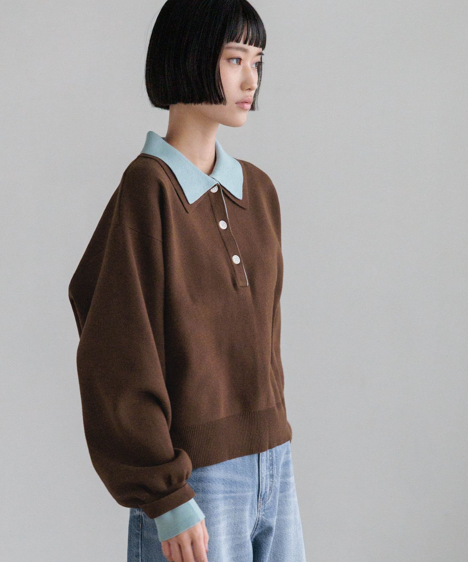 【ローリーズファーム/LOWRYS FARM】のバイカラーポロニットLS 人気、トレンドファッション・服の通販 founy(ファニー) ファッション Fashion レディースファッション Fashion for Women トップス・カットソー Cut & Sew Tops ニット Knit Tops & Sweaters デニム Denim, Jeans Material トレンド Trend, Trending Now フェミニン Feminine, Girly ボトム Bottoms, Lower Wear other-1|ID: prp329100004823826 ipo3291000000035079048