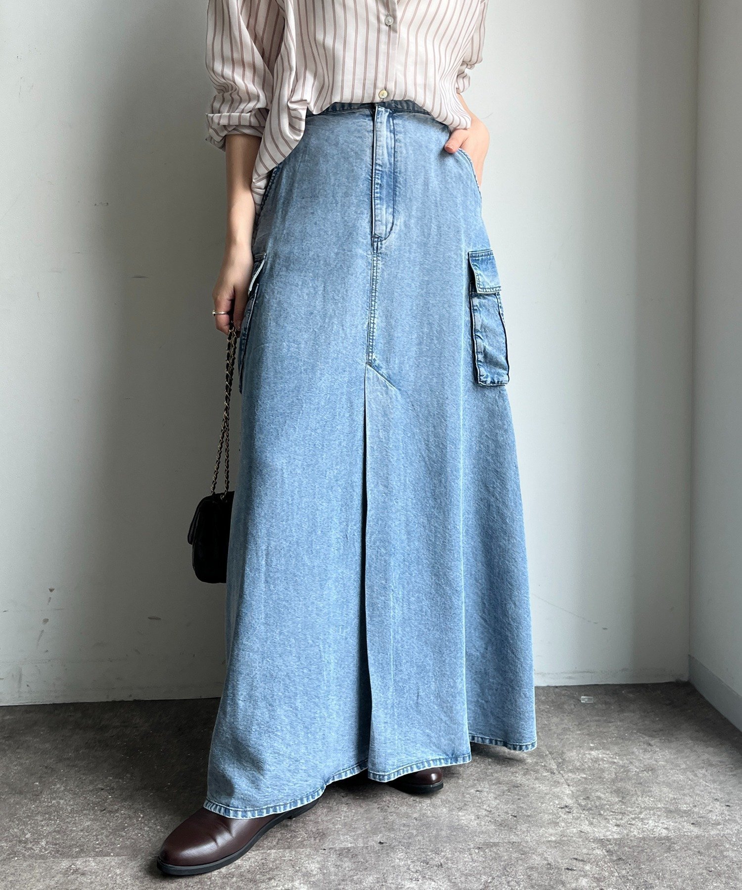 【ドゥドゥ/DouDou】のリヨセルデニムカーゴスカート インテリア・キッズ・メンズ・レディースファッション・服の通販 founy(ファニー) 　ファッション　Fashion　レディースファッション　Fashion for Women　スカート　Skirts　スマート　Smart, Elegant　セットアップ　Set-Up, Coordinated Outfit　雑誌　Magazine, Fashion Magazine　とろみ　Fluid, Flowy Fabric　ドレープ　Drape, Draping Fabric　A/W・秋冬　Autumn/Winter　冬　Winter / This Winter　再入荷　Restock / Back in Stock　おすすめ　Recommended / Our Picks　エレガント 上品　Elegant　2025年　2025　2025-2026秋冬・A/W　Autumn/Winter 2025–26 AW25–26　ブルー|ID: prp329100004823833 ipo3291000000035079144