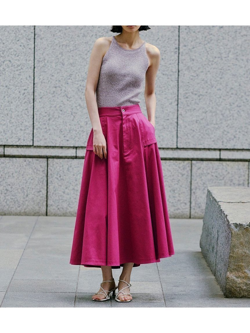 【フレイ アイディー/FRAY I.D】のDickies】チノフレアスカート インテリア・キッズ・メンズ・レディースファッション・服の通販 founy(ファニー) 　ファッション　Fashion　レディースファッション　Fashion for Women　スカート　Skirts　Aライン・フレアスカート　A-Line & Flared Skirts　クール　Cool, Chic　スマート　Smart, Elegant　ツイル　Twist, Twisted Detail　フレア　Flare, Flared　フロント　Front, Front Design　ベーシック　Basic, Essential　ワーク　Workwear, Utility Style　PNK[066]|ID: prp329100004823846 ipo3291000000035079338