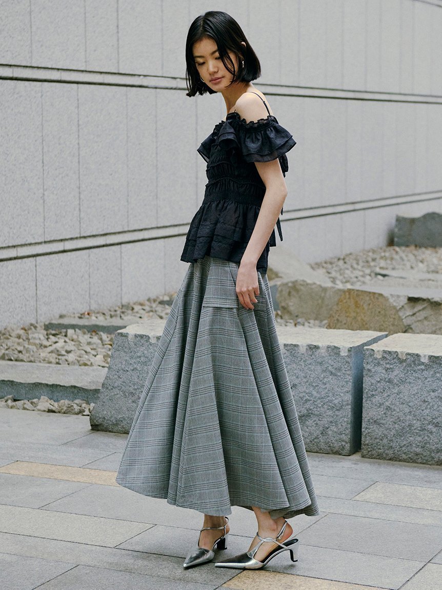 【フレイ アイディー/FRAY I.D】のDickies】チノフレアスカート インテリア・キッズ・メンズ・レディースファッション・服の通販 founy(ファニー) 　ファッション　Fashion　レディースファッション　Fashion for Women　スカート　Skirts　Aライン・フレアスカート　A-Line & Flared Skirts　クール　Cool, Chic　スマート　Smart, Elegant　ツイル　Twist, Twisted Detail　フレア　Flare, Flared　フロント　Front, Front Design　ベーシック　Basic, Essential　ワーク　Workwear, Utility Style　CHECK[931]|ID: prp329100004823846 ipo3291000000035079339