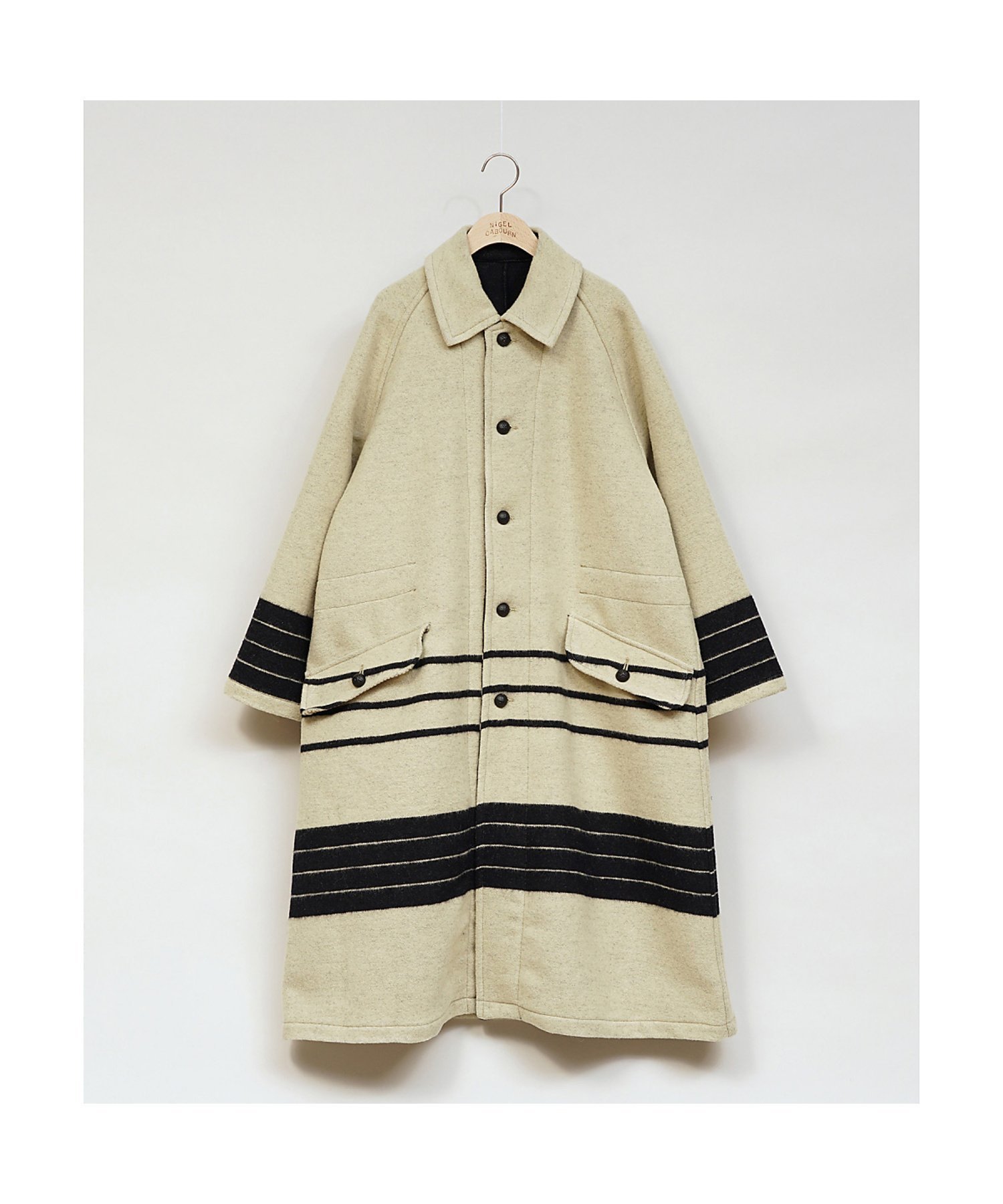 【ナイジェル ケーボン/NIGEL CABOURN】のWOMAN / マウンテニアブランケットコート インテリア・キッズ・メンズ・レディースファッション・服の通販 founy(ファニー) 　ファッション　Fashion　レディースファッション　Fashion for Women　アウター　Coat / Outerwear Collection　コート・ロングコート・ピーコート　Long Coats, Peacoats & More　ジャカード／ジャガード　Jacquard, Woven Pattern　リバーシブル　Reversible, Two-Sided　アイボリー|ID: prp329100004823847 ipo3291000000035079357