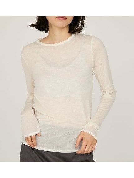 【エミ/emmi】のセミシアーフライストップス インテリア・キッズ・メンズ・レディースファッション・服の通販 founy(ファニー) 　ファッション　Fashion　レディースファッション　Fashion for Women　トップス・カットソー　Cut & Sew Tops　インナー　Innerwear　シアー　Sheer, See-Through　シンプル　Simple, Minimal　ジャケット　Jacket, Outerwear　スマート　Smart, Elegant　スラックス　Slacks, Dress Pants　デニム　Denim, Jeans Material　WHT[001]|ID: prp329100004823879 ipo3291000000035079690