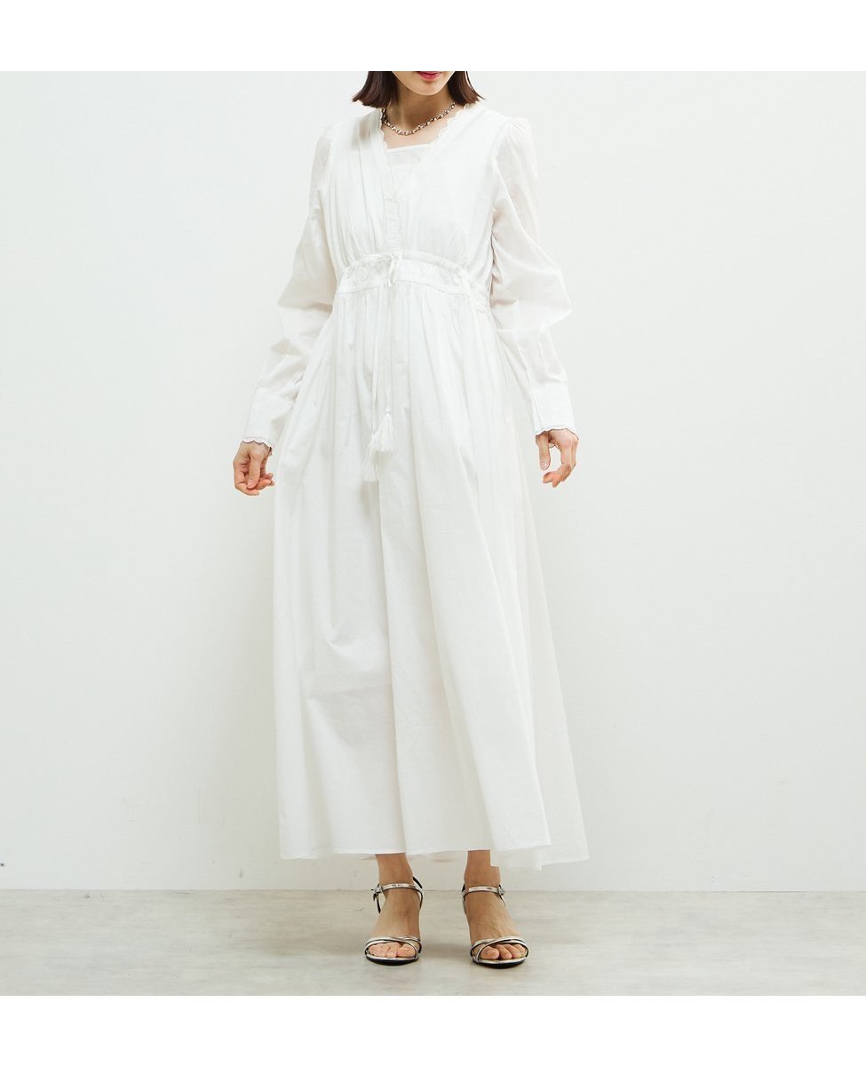 【ソフィット/Soffitto】のスカラデザインマキシワンピース インテリア・キッズ・メンズ・レディースファッション・服の通販 founy(ファニー) 　ファッション　Fashion　レディースファッション　Fashion for Women　ワンピース　Dresses　マキシ丈ワンピース・ロングドレス　Maxi Dresses / Long One-Pieces　インド　Indian Textile　オフホワイト|ID: prp329100004823888 ipo3291000000035079826