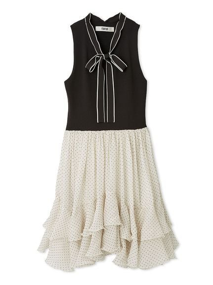 【ファーファー/FURFUR】の【限定カラー】スカートドッキングワンピース インテリア・キッズ・メンズ・レディースファッション・服の通販 founy(ファニー) 　ファッション　Fashion　レディースファッション　Fashion for Women　スカート　Skirts　エレガント 上品　Elegant　コンパクト　Compact, Small Size　スマート　Smart, Elegant　ドッキング　Docking, Mixed Material　フェミニン　Feminine, Girly　フォーマル　Formal, Dressy　ヘムライン　Hemline, Bottom Cut　ラッフル　Ruffle, Frill　MIX[930]|ID: prp329100004823896 ipo3291000000035079952